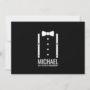 Black Bow Tie Personalized Groomsman Proposal Invitation