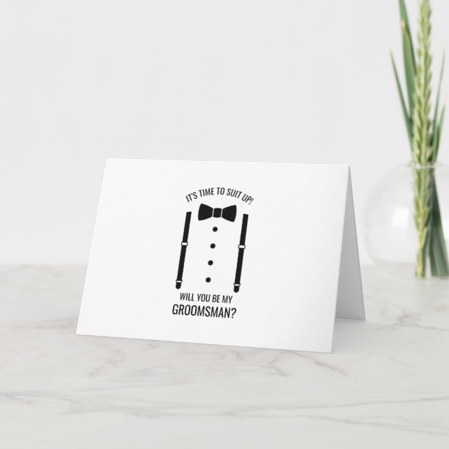 Black Bow Tie Personalized Groomsman Proposal Invitation (Front)