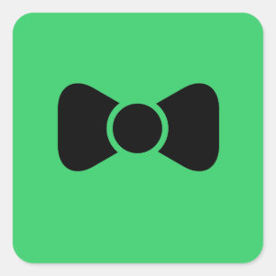 Black bow tie square sticker