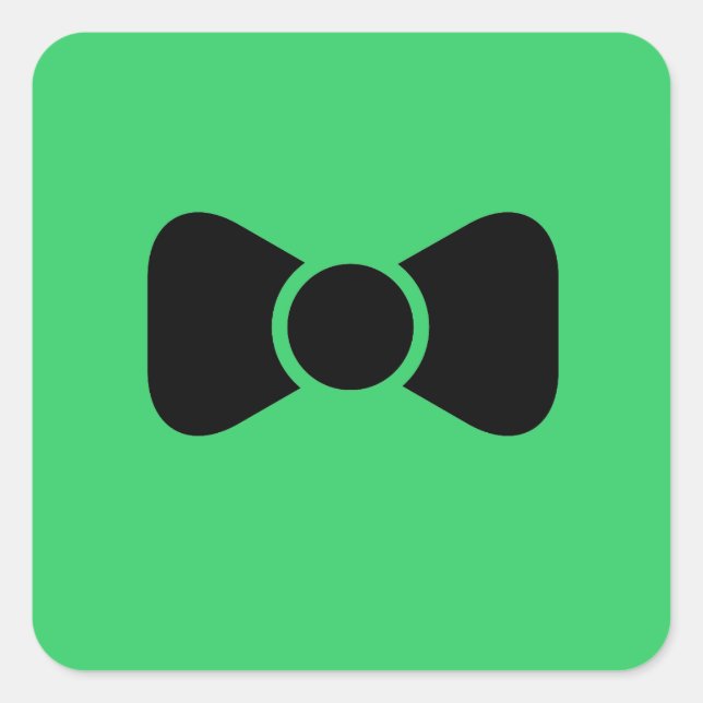 Black bow tie square sticker (Front)