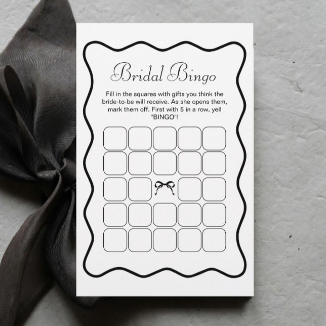 Black Bow Tying the Knot Bridal Shower Bingo Game (Creator Uploaded)