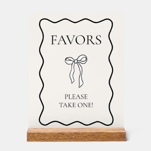 Black Bow Tying the Knot Bridal Shower Favour Acrylic Sign