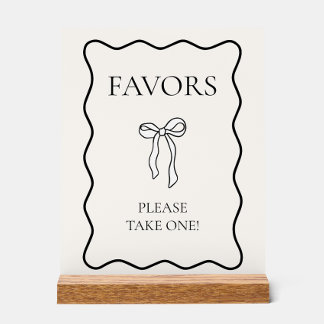Black Bow Tying the Knot Bridal Shower Favour Acrylic Sign