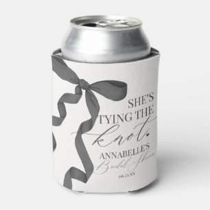 Black Bow Tying the Knot Bridal Shower Favours Can Cooler