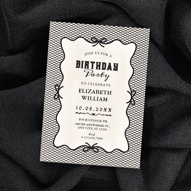 Black bow vintage invitation (Creator Uploaded)