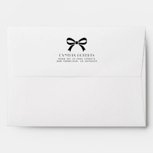 Black Bow Whimsical Modern Elegant Chic Envelope