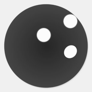 Black Bowling Ball Classic Round Sticker