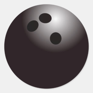 Black Bowling Ball Classic Round Sticker