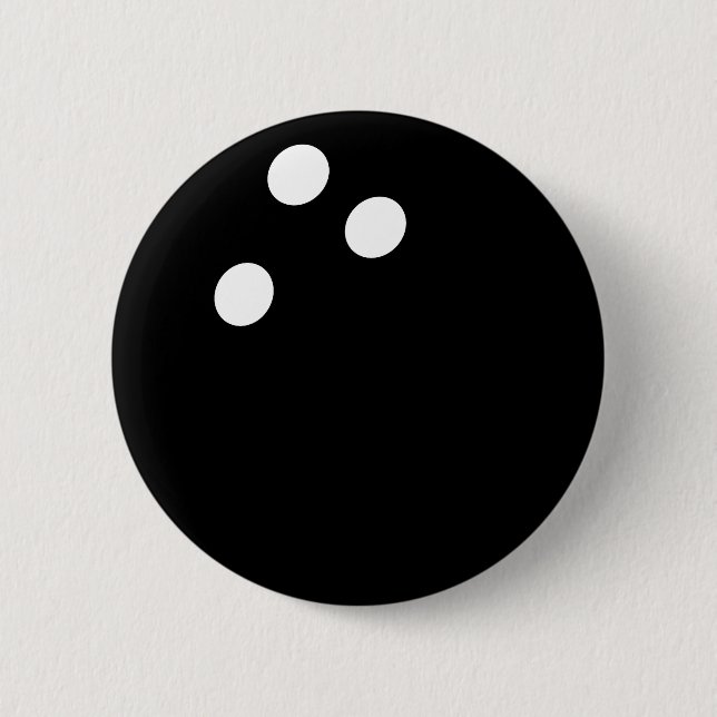 black bowling ball icon 2 inch round button (Front)