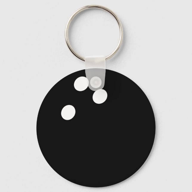 black bowling ball icon keychain (Front)