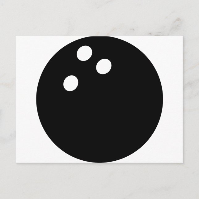 black bowling ball icon postcard (Front)