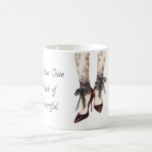 Black Bows Lace Be Your Own Kind of Beautiful Coffee Mug