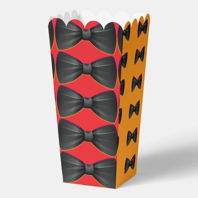 Black Bowtie Repeat Red + Orange             Favor Box (Back)
