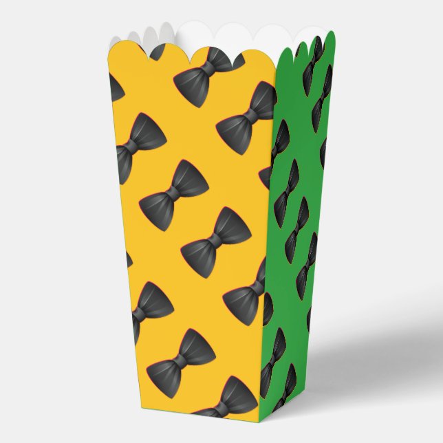 Black Bowtie Repeat Yellow Green              Favor Box (Back)