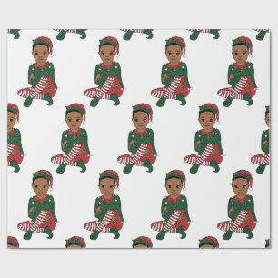 Black boy birthday gift melanin boys Christmas Wrapping Paper