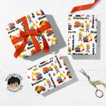 Black Boy Construction Personalized Wrapping Paper Sheet<br><div class="desc">Detailed Construction Worker wrapping paper featuring a multicultural girl construction worker directing a Girl driving a dump truck,  cement mixer and excavator. This custom name gift wrap is perfect for any occasion. Any Occasion Wrapping Paper for Kids.</div>