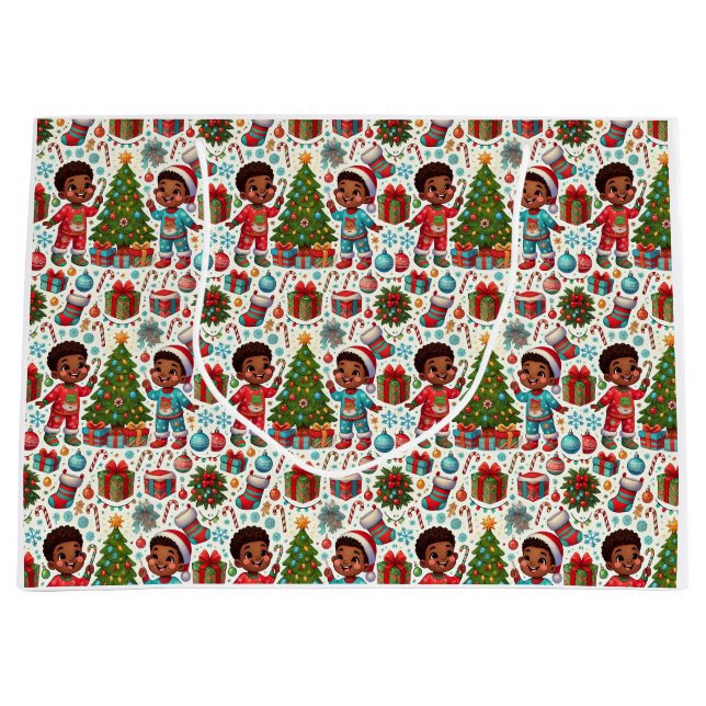 Black Boy Holiday Joy Gift Bag (Front)