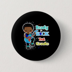 Black Boy Joy 1st Grade Boy First Day Of School He 2 Inch Round Button