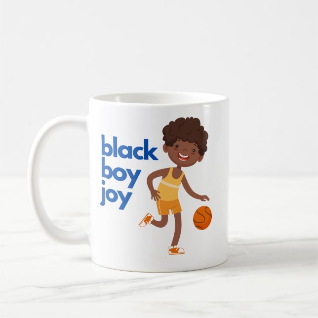 Black Boy Joy - Basketball  Coffee Mug (Left)