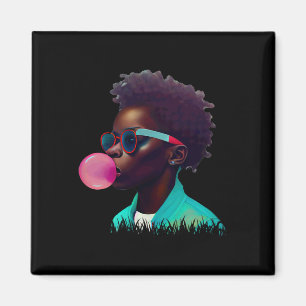 Black Boy Joy Bubble Gum Fun African Melanin Princ Magnet
