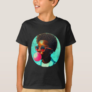 Black Boy Joy Bubble Gum Fun African Melanin Princ T-Shirt