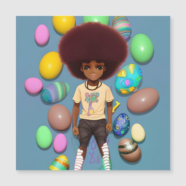 Black Boy Melanin Bruh Easter Egg Hunt Basket (Front)
