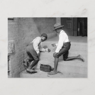 Black Boys Shooting Craps 1901 Postcard