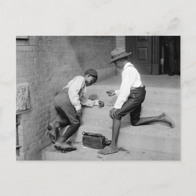 Black Boys Shooting Craps 1901 Postcard (Front)