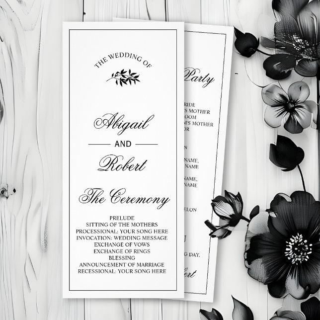 Black branch Old Money wedding program (Creator Uploaded)