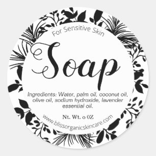 Black Branches On White Soap Classic Round Sticker