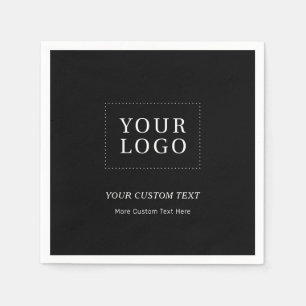 Black Branded Custom Business Logo Promotional Napkin