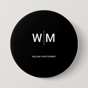 Black Branded Logo   Corporate Business Company 3 Inch Round Button