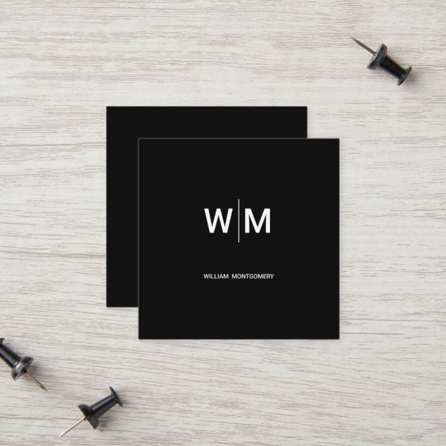 Black Branded Logo | Corporate Business Company Calling Card (Front/Back In Situ)