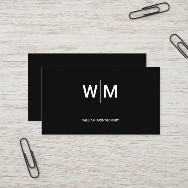 Black Branded Logo | Corporate Business Company Card (Front/Back In Situ)