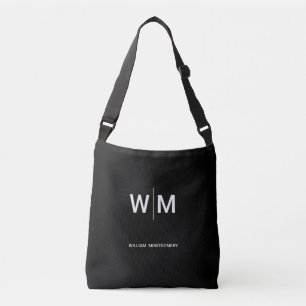 Black Branded Logo Corporate Business Company Crossbody Bag