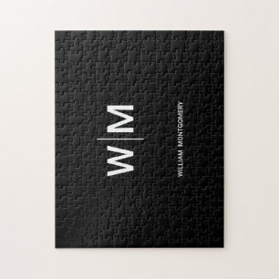 Black Branded Logo   Corporate Business Company Jigsaw Puzzle