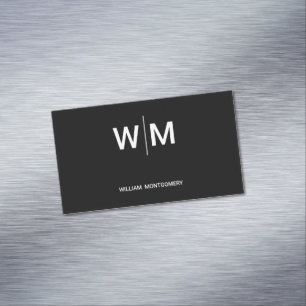 Black Branded Logo Corporate Business Company Magnetic Business Card