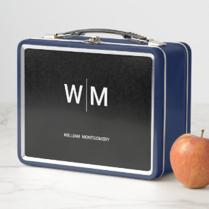 Black Branded Logo   Corporate Business Company Metal Lunch Box
