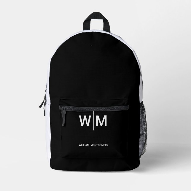 Black Branded Logo | Corporate Business Company Printed Backpack (Front)