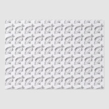 Black Bream Fish Wrapping Paper in black and white