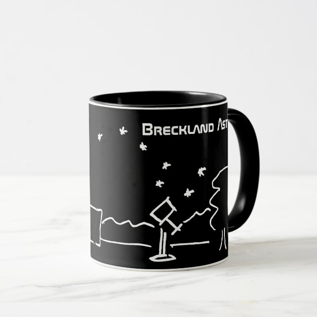 Black Breckland Astro Mug (with text) (Front Right)