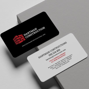 Black Brick WALL Construction Contractor  Business Card