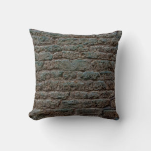 Black Brick Wall Textureabstract, architecture, ba Throw Pillow