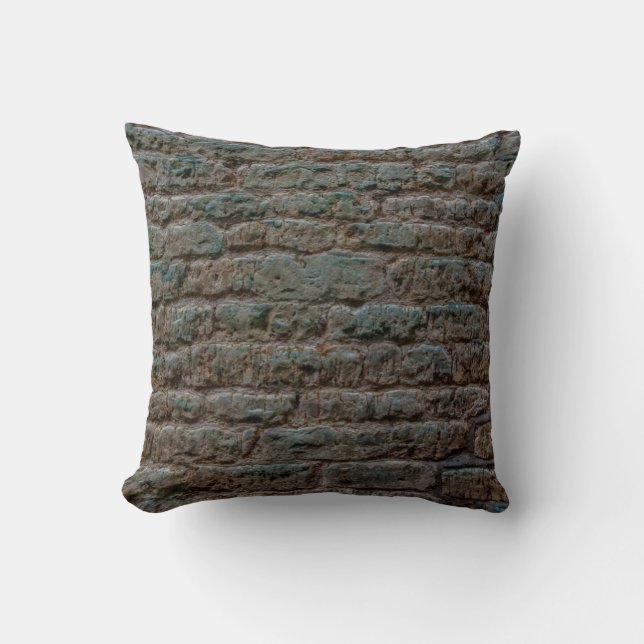 Black Brick Wall Textureabstract, architecture, ba Throw Pillow (Front)