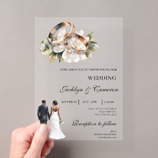 Black bride and groom acrylic wedding acrylic invitations