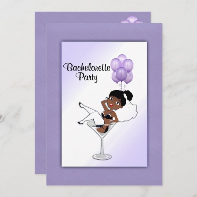 Black Bride Orchid Bachelorette Party Invitation (Front/Back)