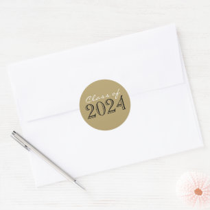 Black & Bronze Graduation Envelope Seal Stickers