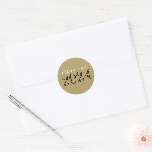 Black & Bronze Graduation Envelope Seal Stickers (Envelope)