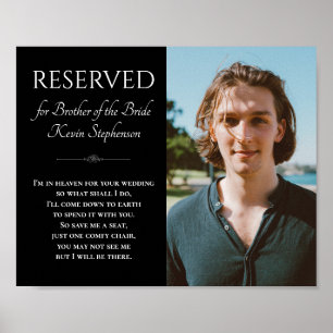 Black Brother of Bride Photo Memorial Wedding Poster