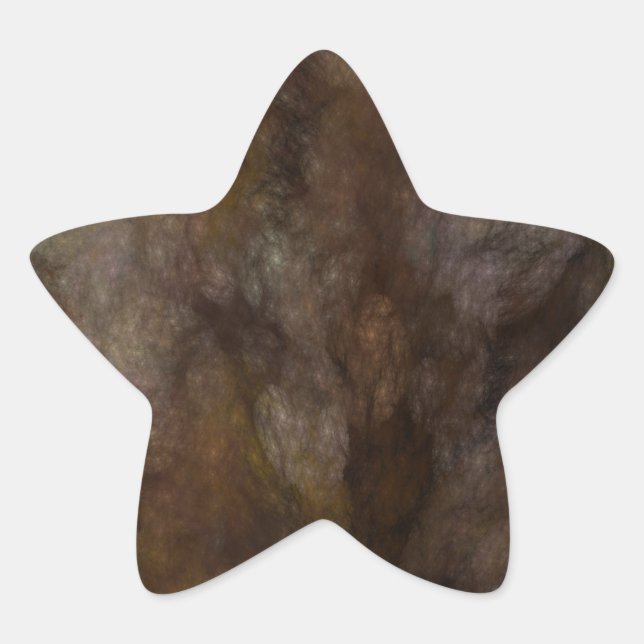Black & Brown Abstract Fractal Star Sticker (Front)